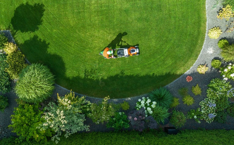 Well maintained lawn